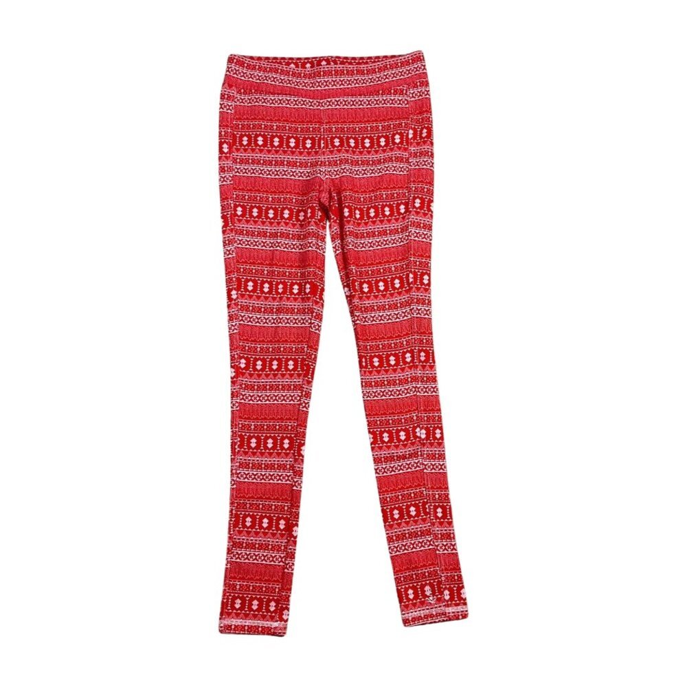KAVU Red White High Waist Print‎ Holiday Leggings Size Small